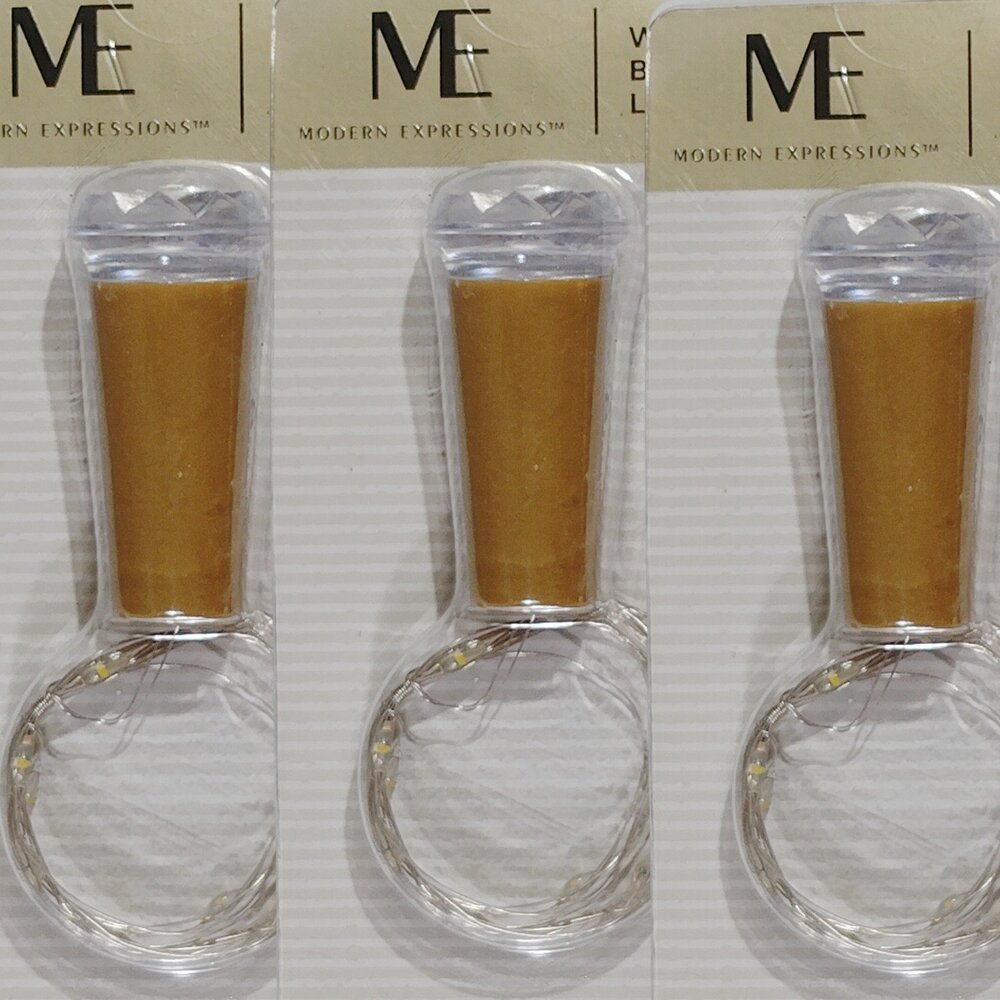 Modern Expressions Wine Bottle Light – 3-Pack (15 LED String, Battery Operated)